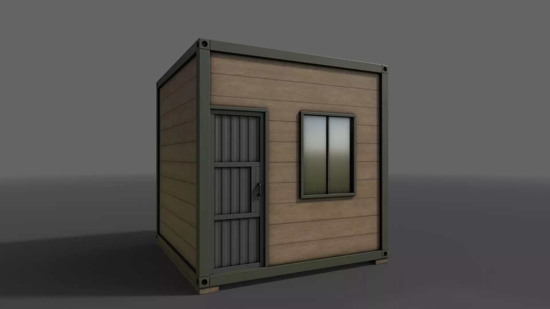 PBR Container House AC V1 Low-poly 3D model_0