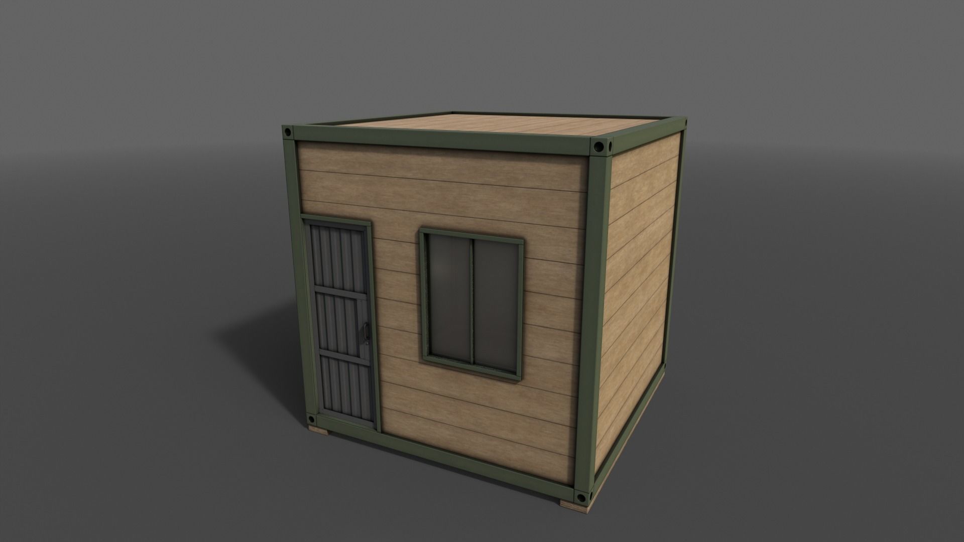 PBR Container House AC V1 Low-poly 3D model_3