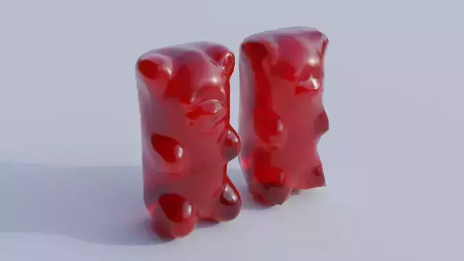 Gummy Bear 4K Textures Low-poly 3D model