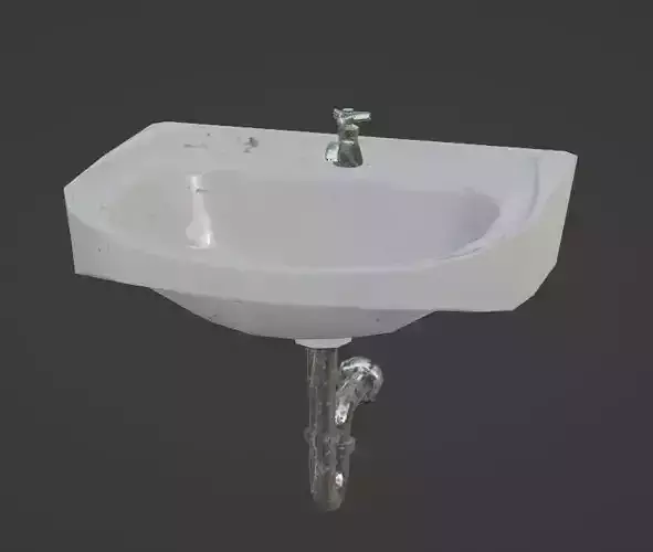 Bathroom Sink with Sporadic Black Stains
