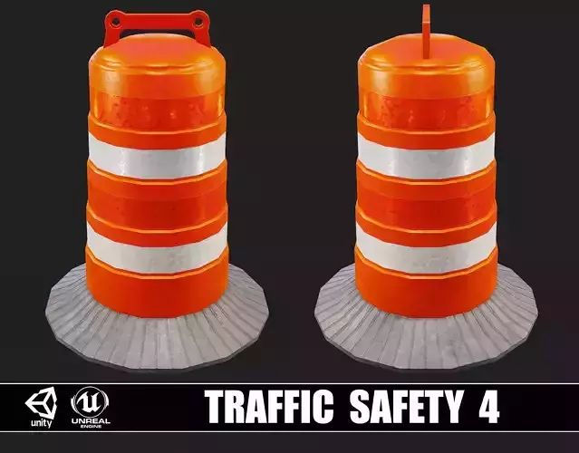 Traffic Safety 4 Low-poly 3D model