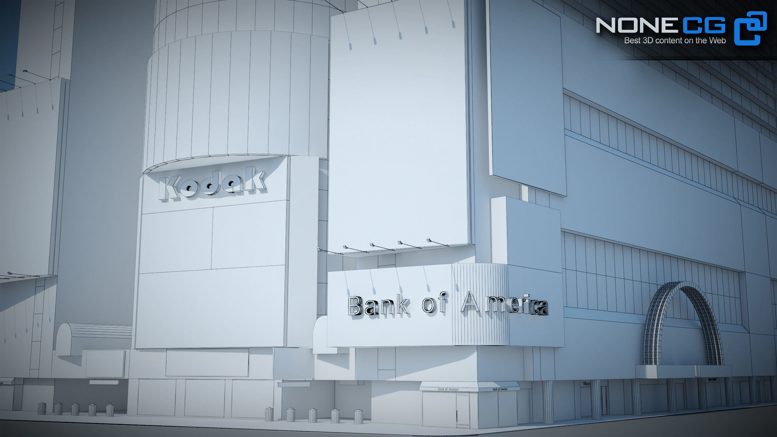 NYC Building Marriott Marquis Low-poly 3D model_3