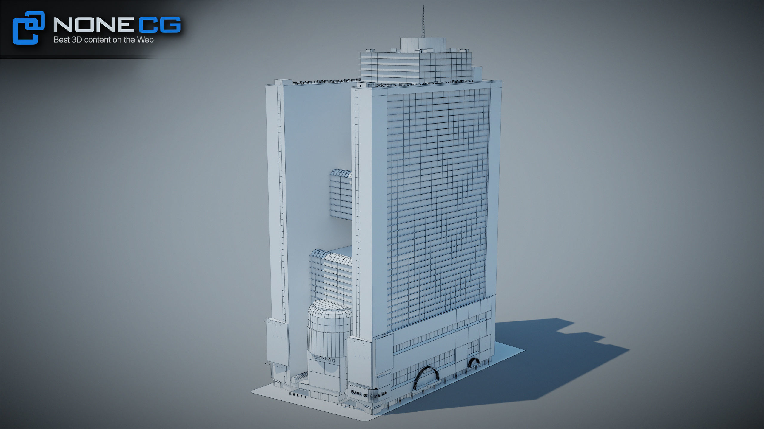 NYC Building Marriott Marquis Low-poly 3D model_12
