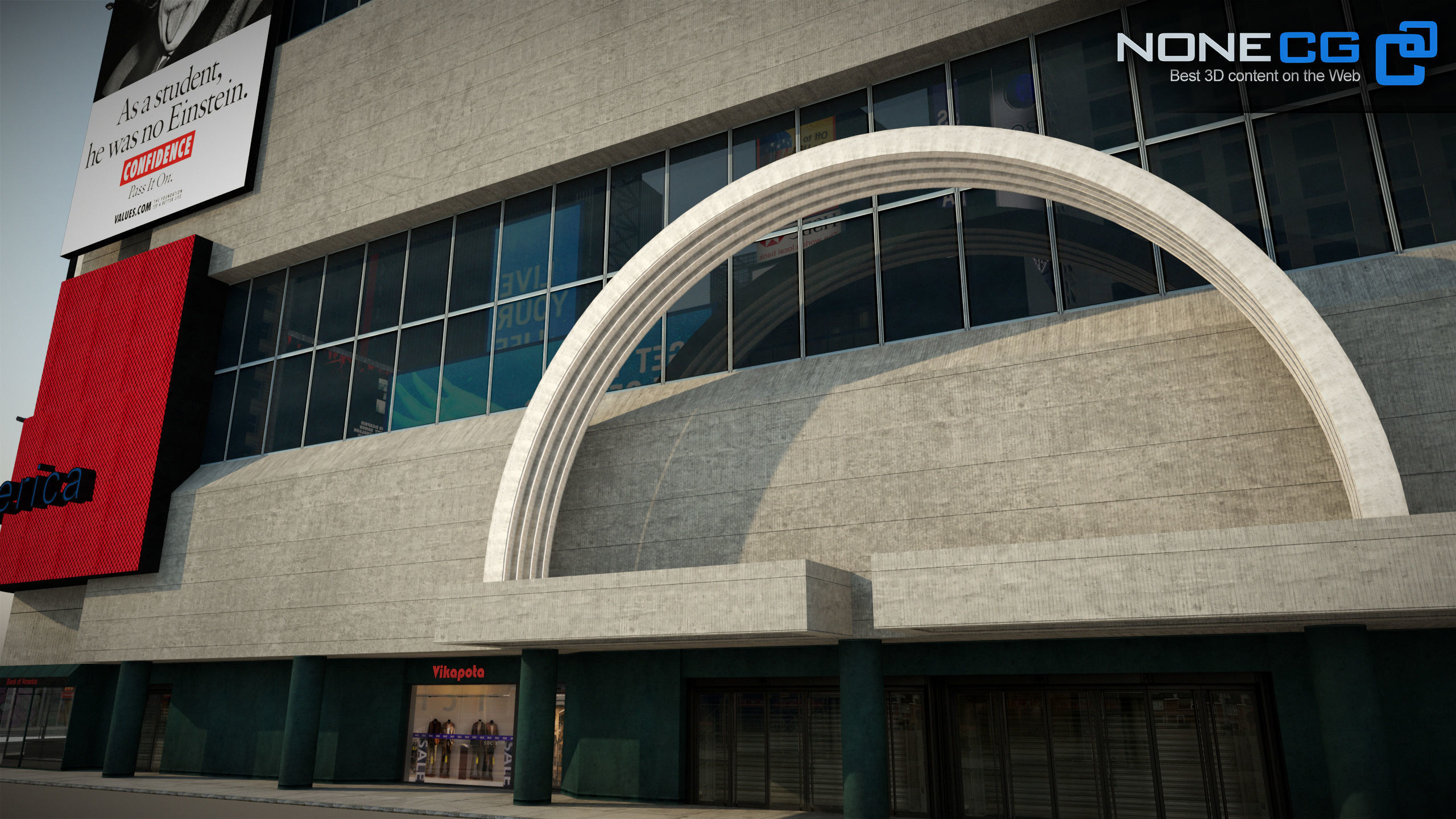 NYC Building Marriott Marquis Low-poly 3D model_23