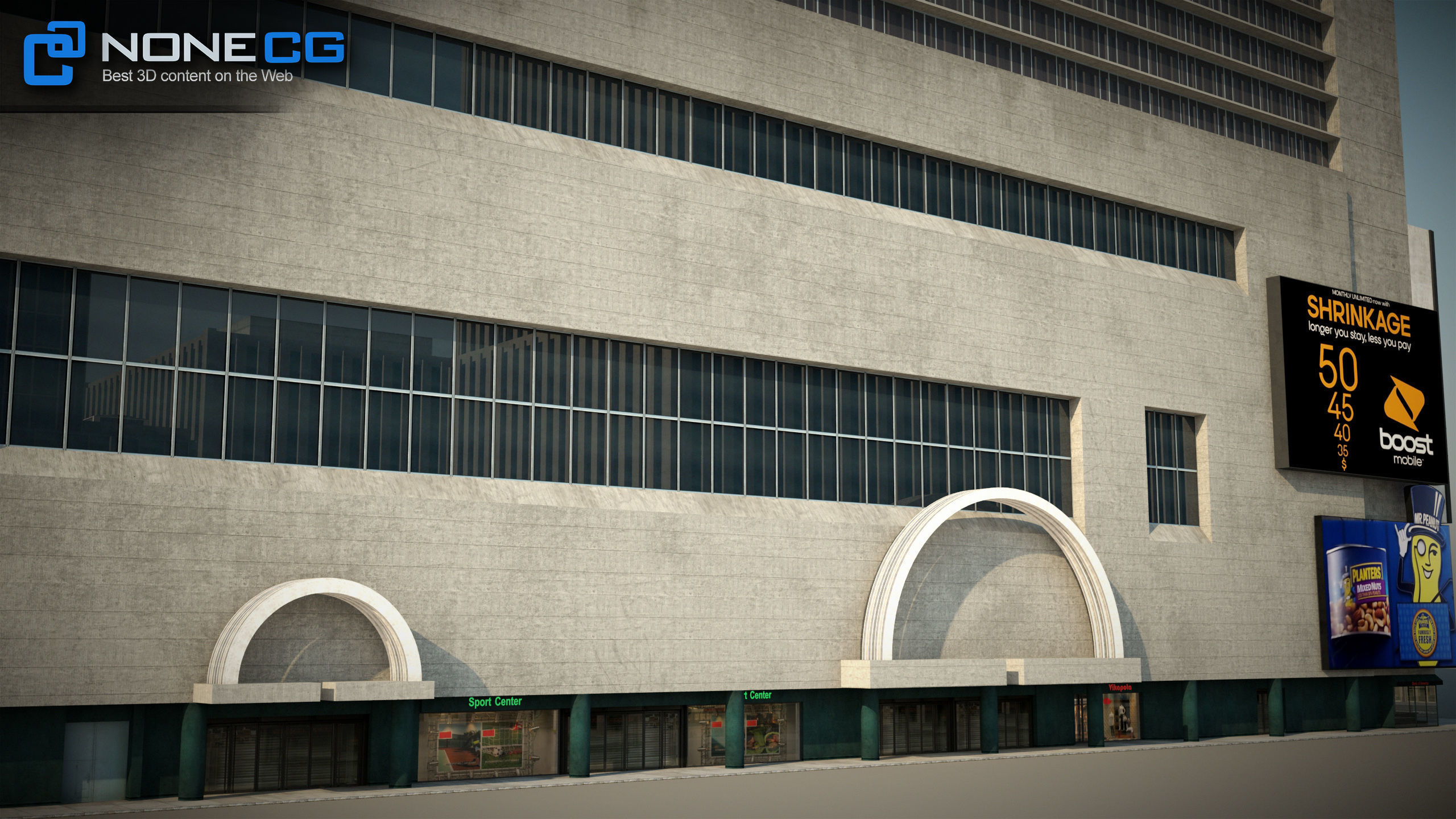 NYC Building Marriott Marquis Low-poly 3D model_8