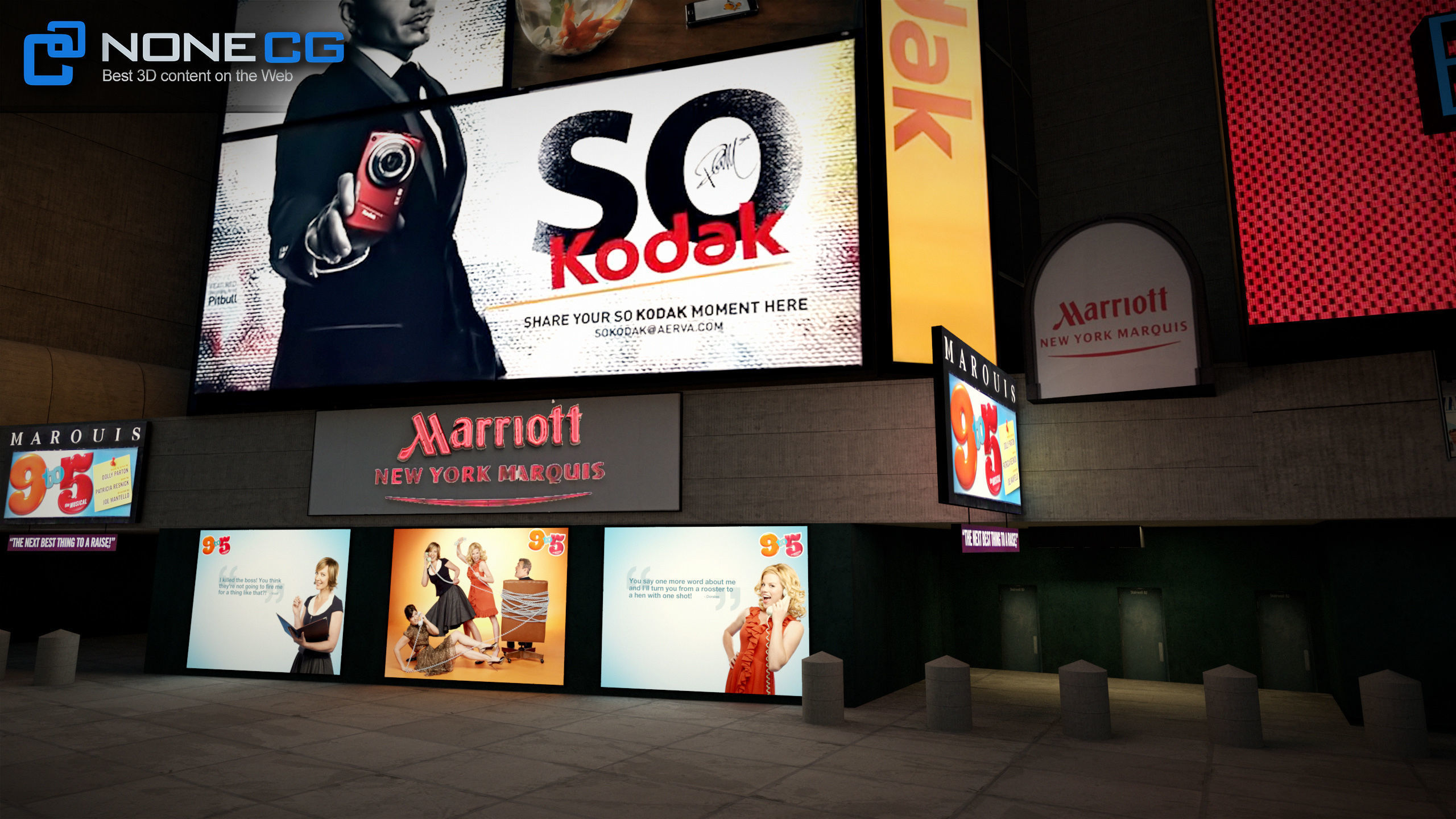 NYC Building Marriott Marquis Low-poly 3D model_27