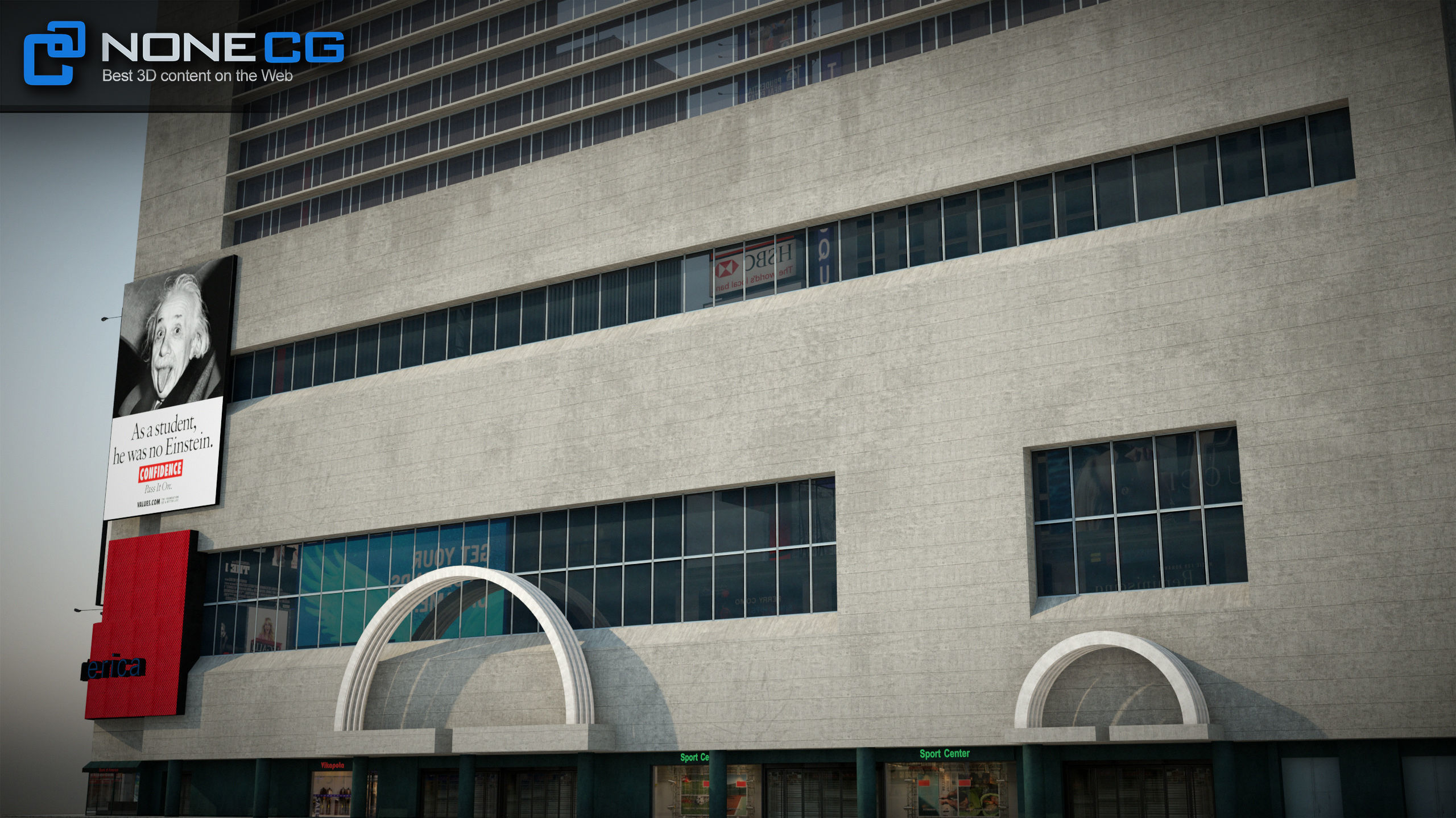 NYC Building Marriott Marquis Low-poly 3D model_6