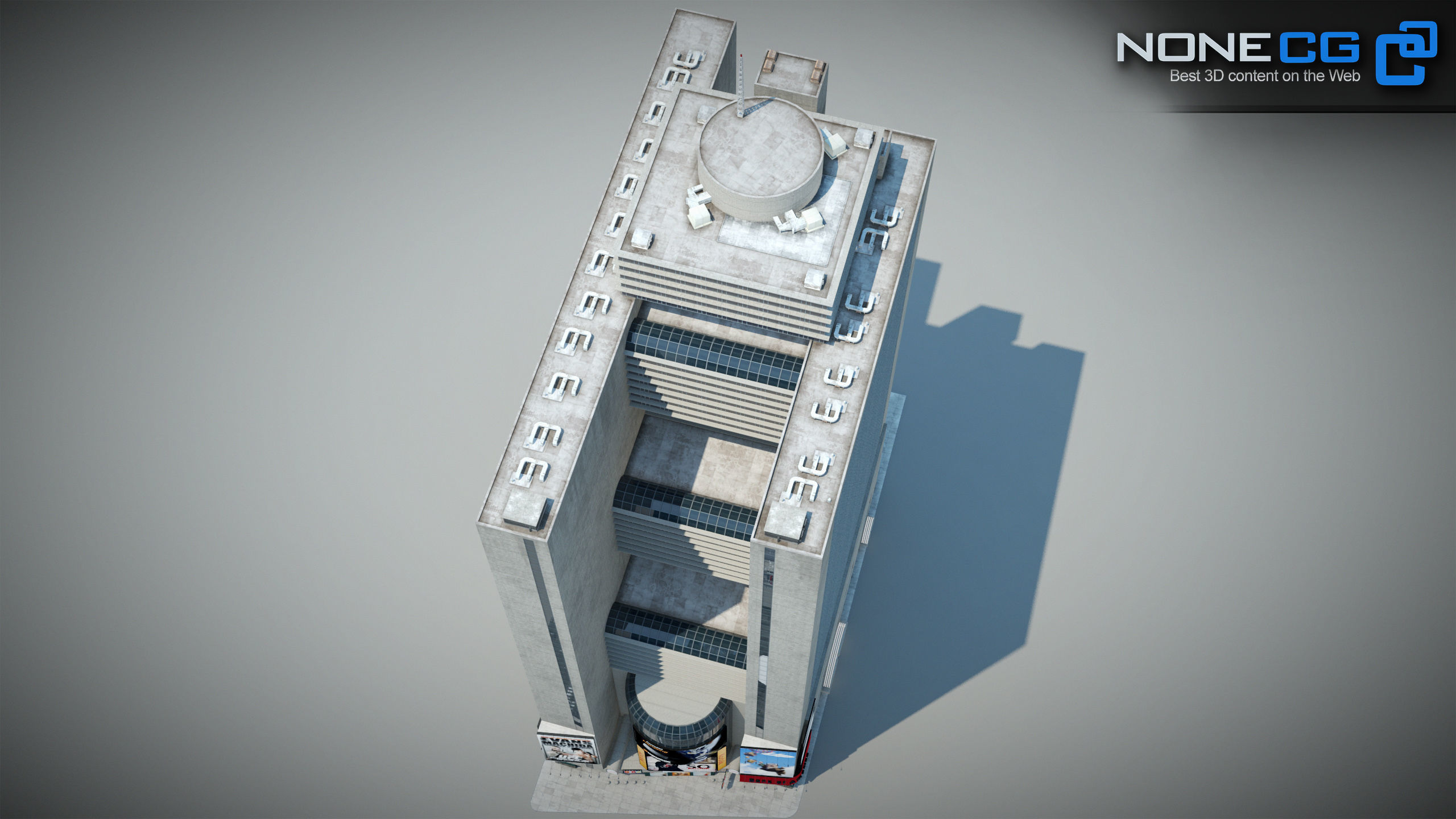 NYC Building Marriott Marquis Low-poly 3D model_16