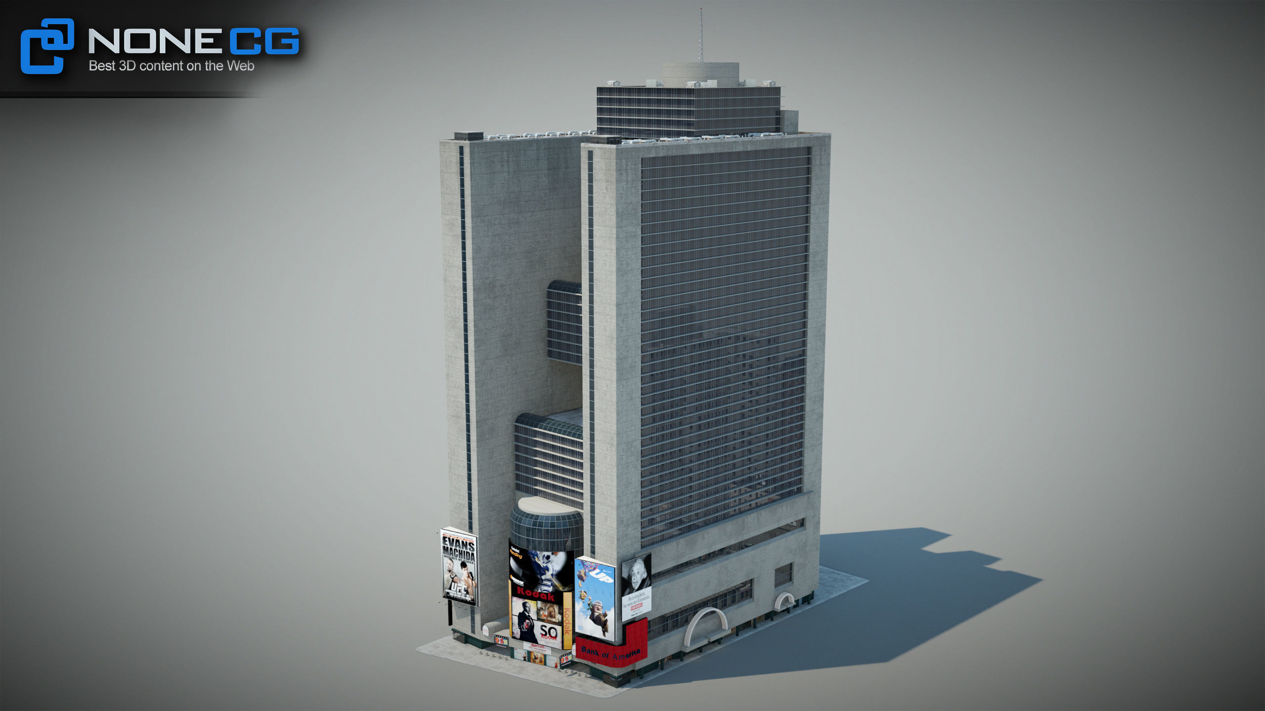 NYC Building Marriott Marquis Low-poly 3D model_10