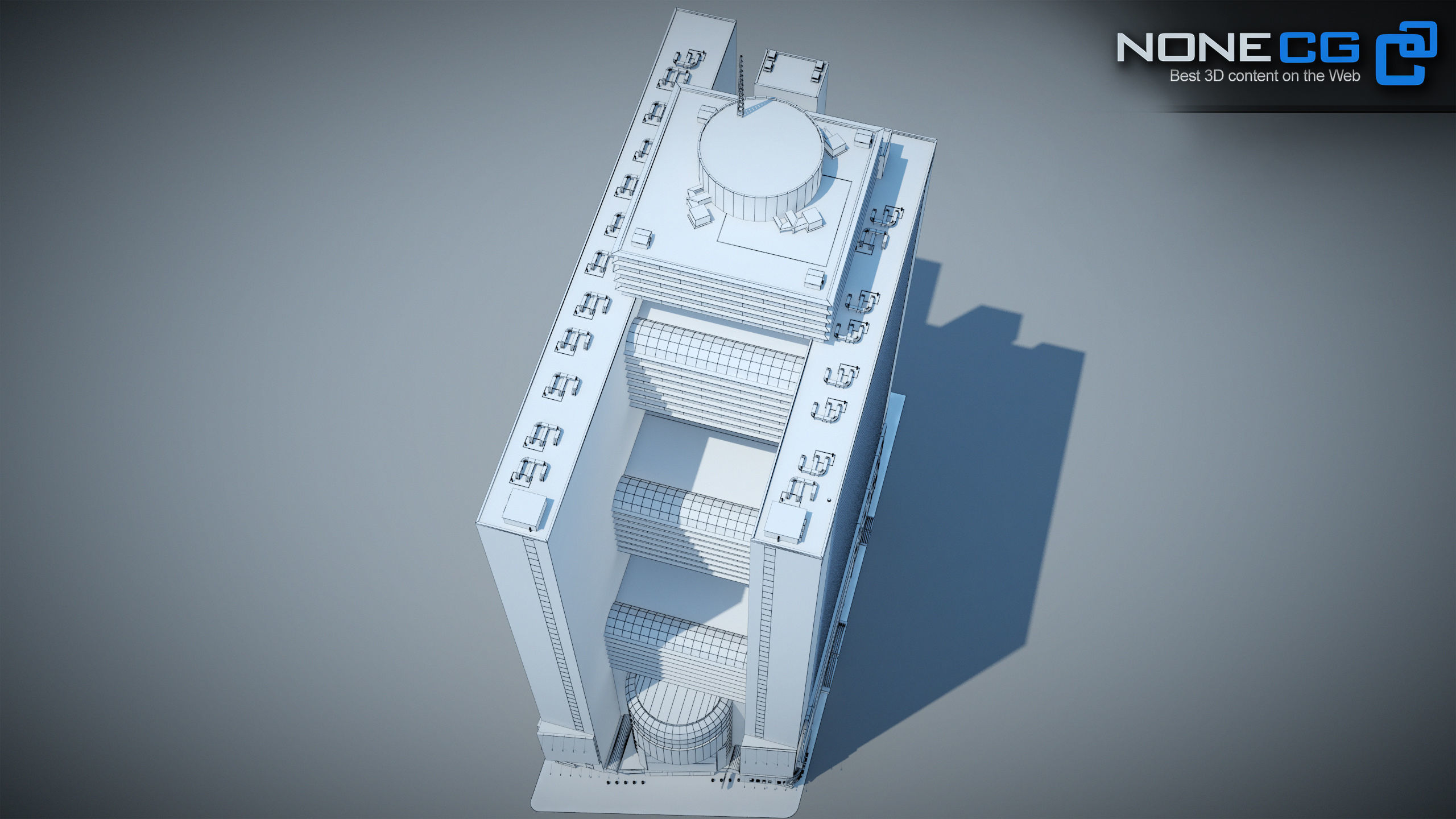 NYC Building Marriott Marquis Low-poly 3D model_17
