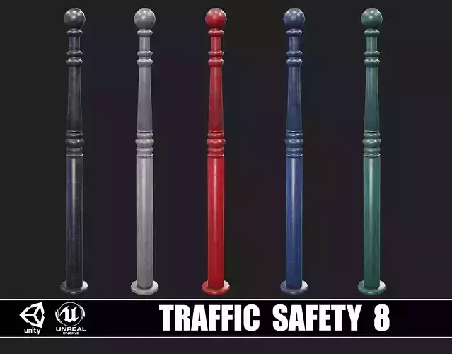 Traffic Safety 8 Low-poly 3D model