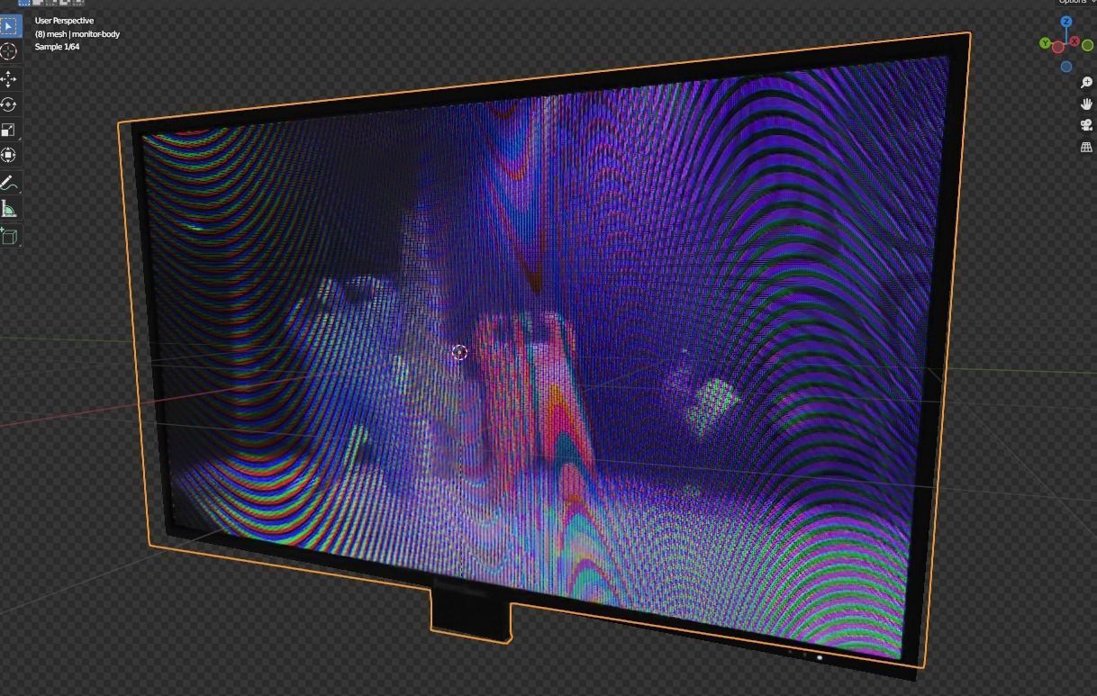 Procedural LCD Shader Material With Moire Effect 3D model_6