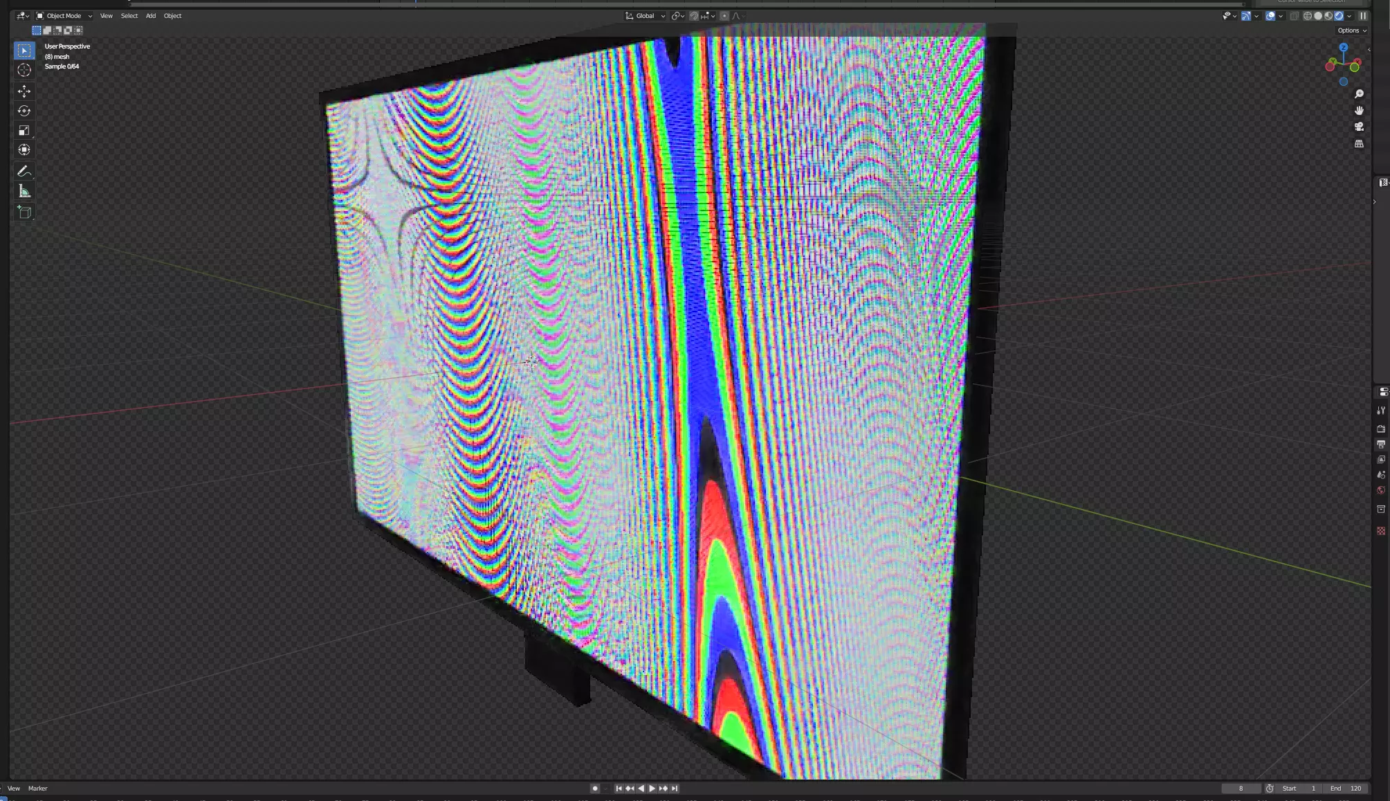Procedural LCD Shader Material With Moire Effect 3D model_0