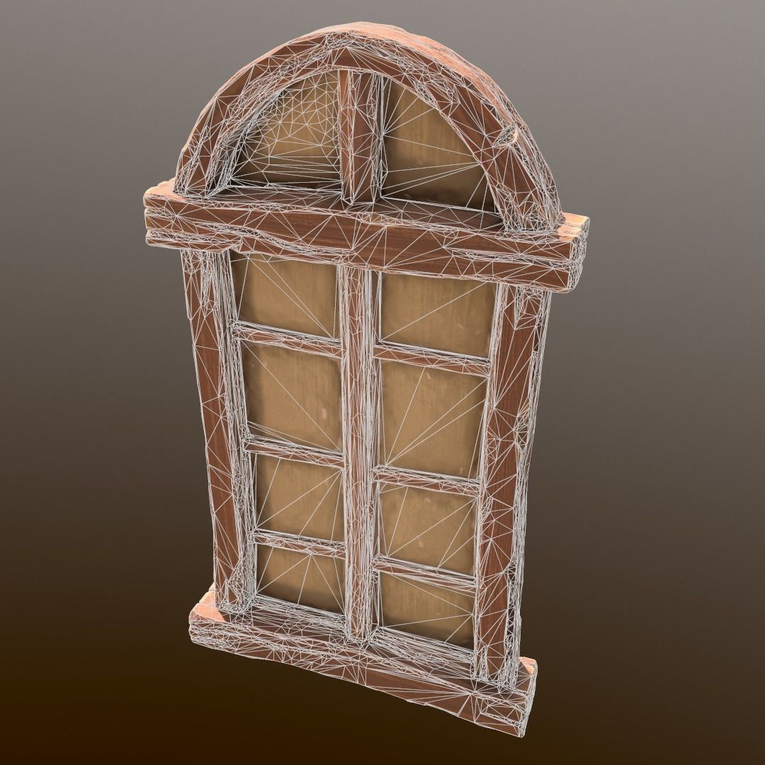 Stylised Window  Low-poly 3D model_4