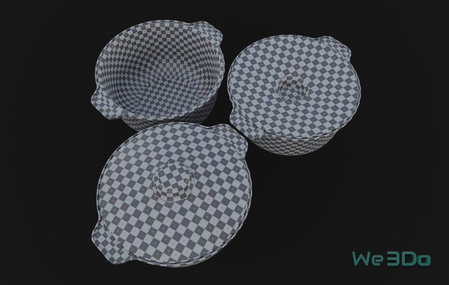 Pot Tableware Aluminum Foil Low-poly 3D model_18