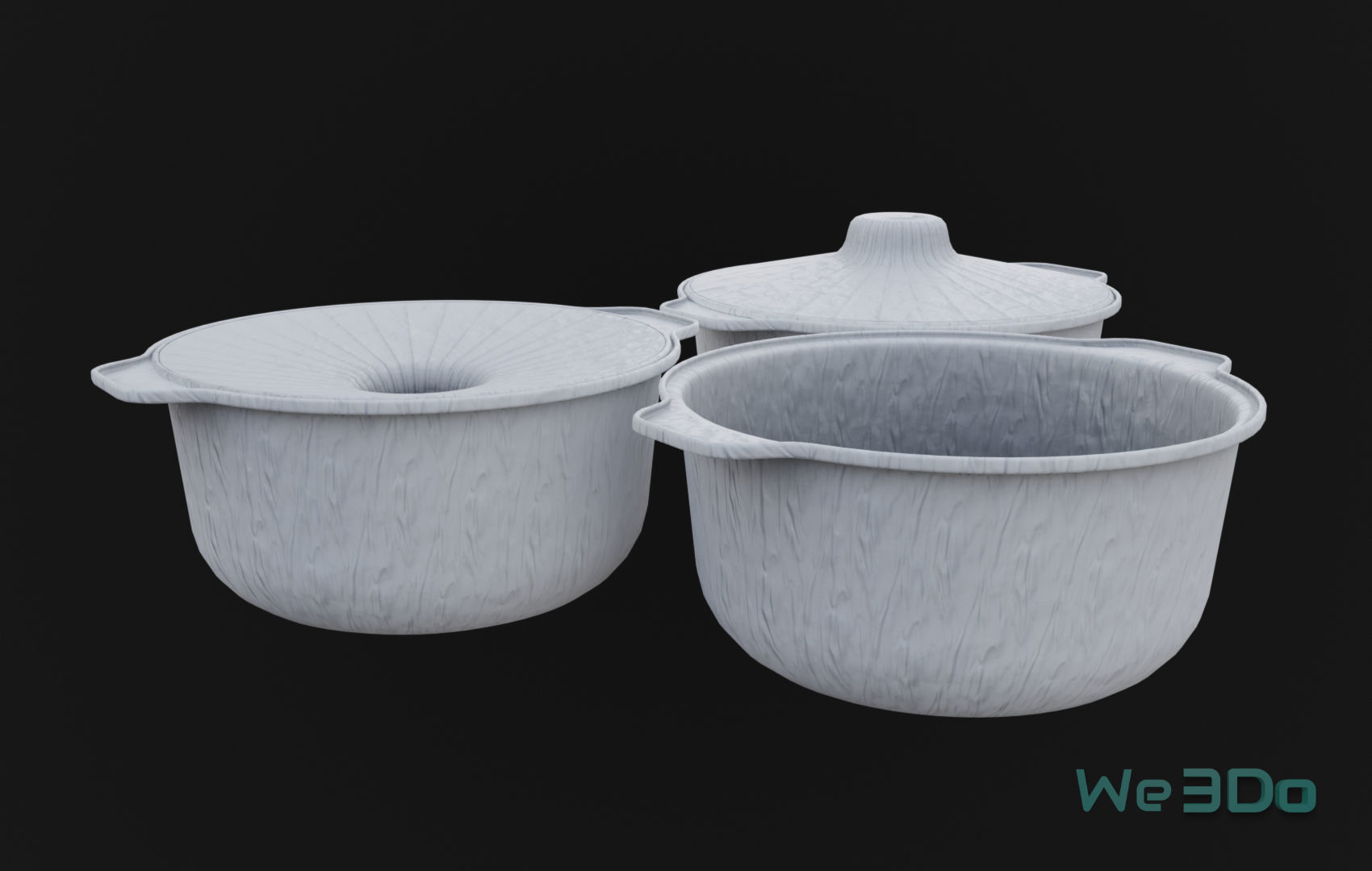 Pot Tableware Aluminum Foil Low-poly 3D model_11