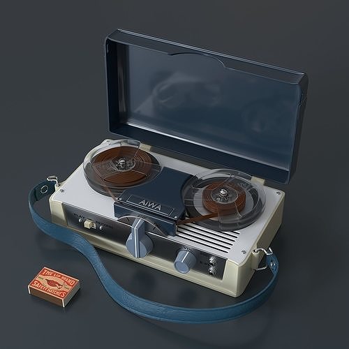 Vintage portable tape recorder 9 3D model