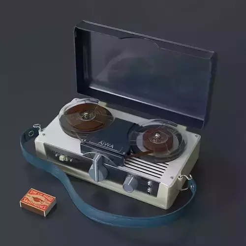 Vintage portable tape recorder 9 3D model