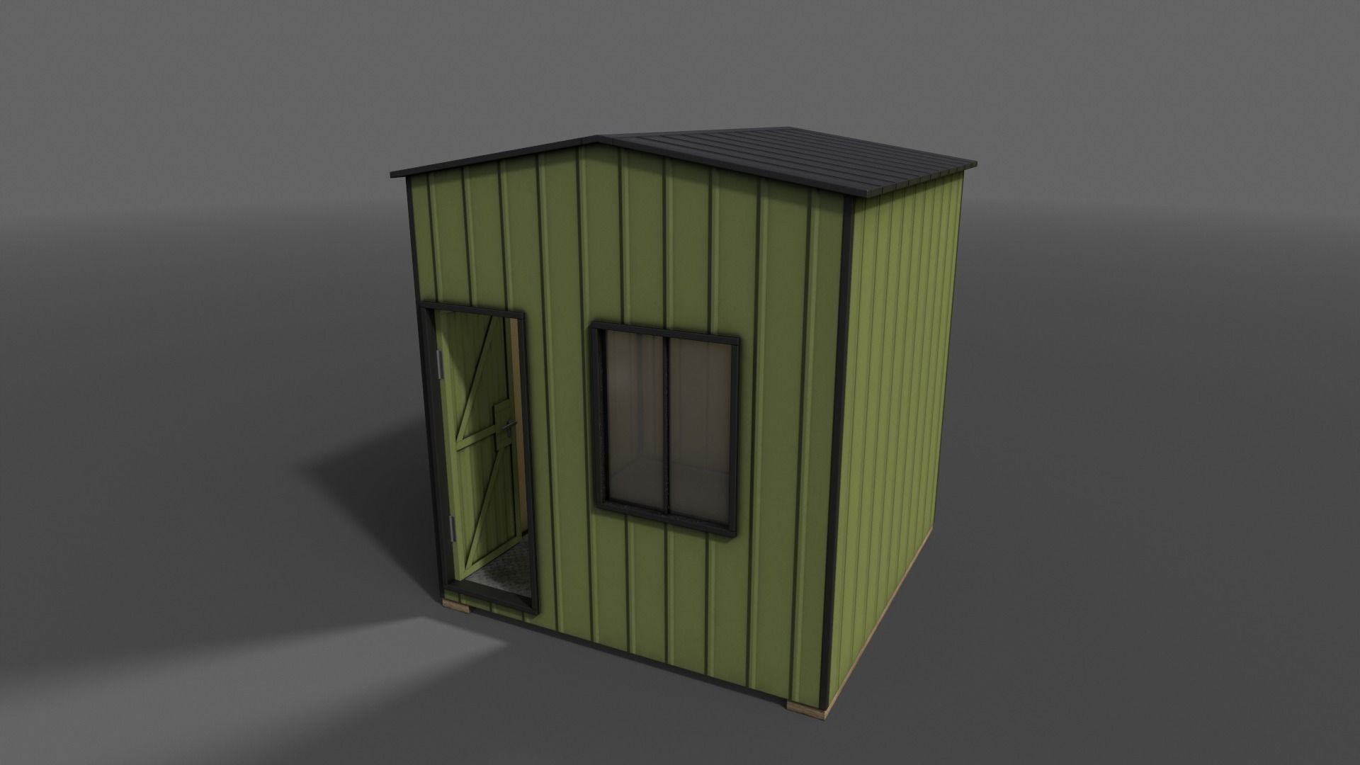 PBR Shed House A V1 Low-poly 3D model_4