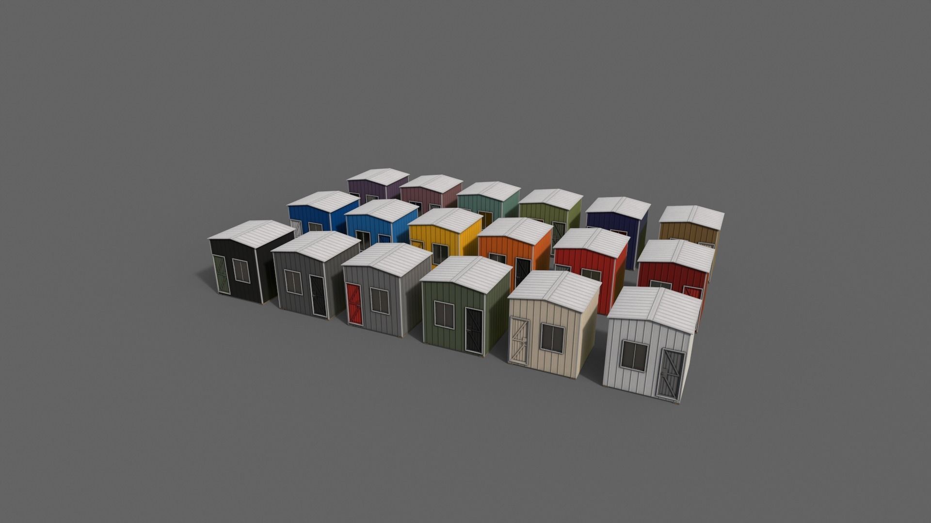 PBR Shed House A V1 Low-poly 3D model_12