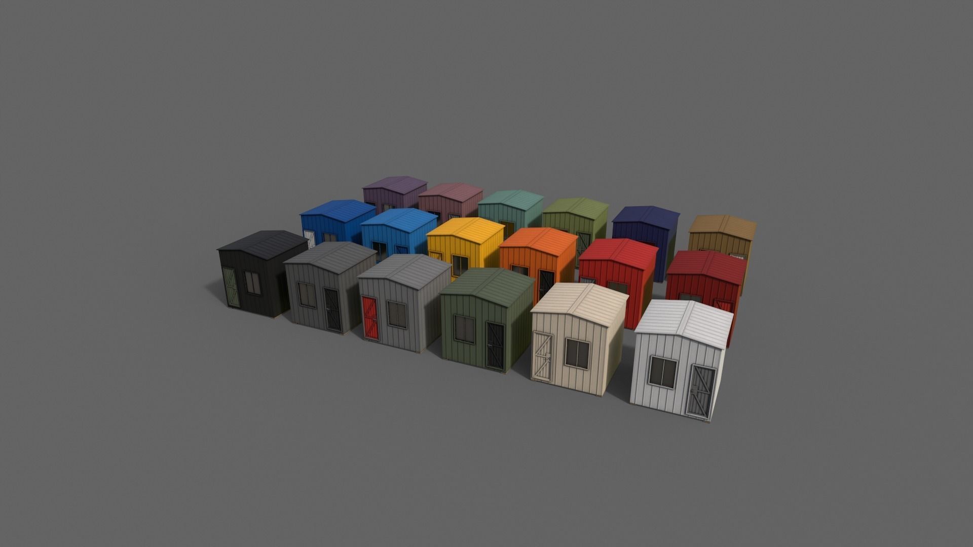 PBR Shed House A V1 Low-poly 3D model_8