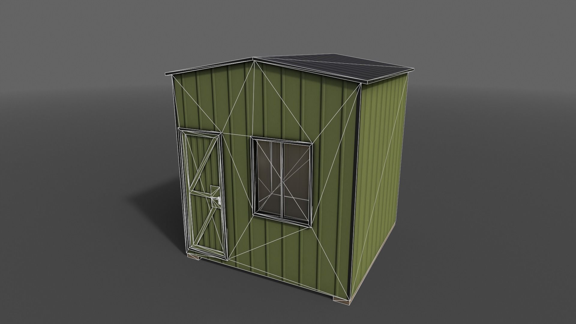 PBR Shed House A V1 Low-poly 3D model_15