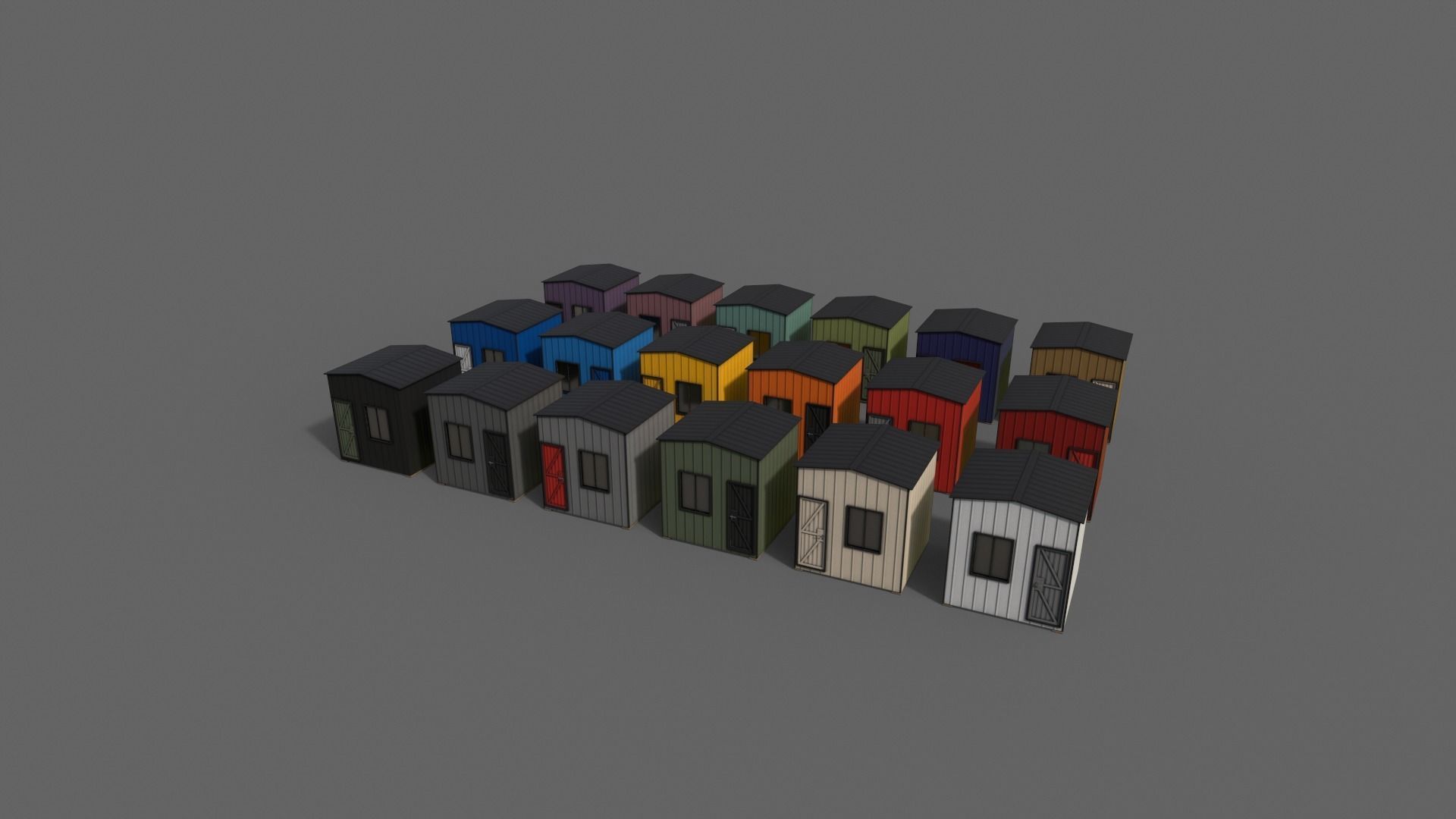 PBR Shed House A V1 Low-poly 3D model_10