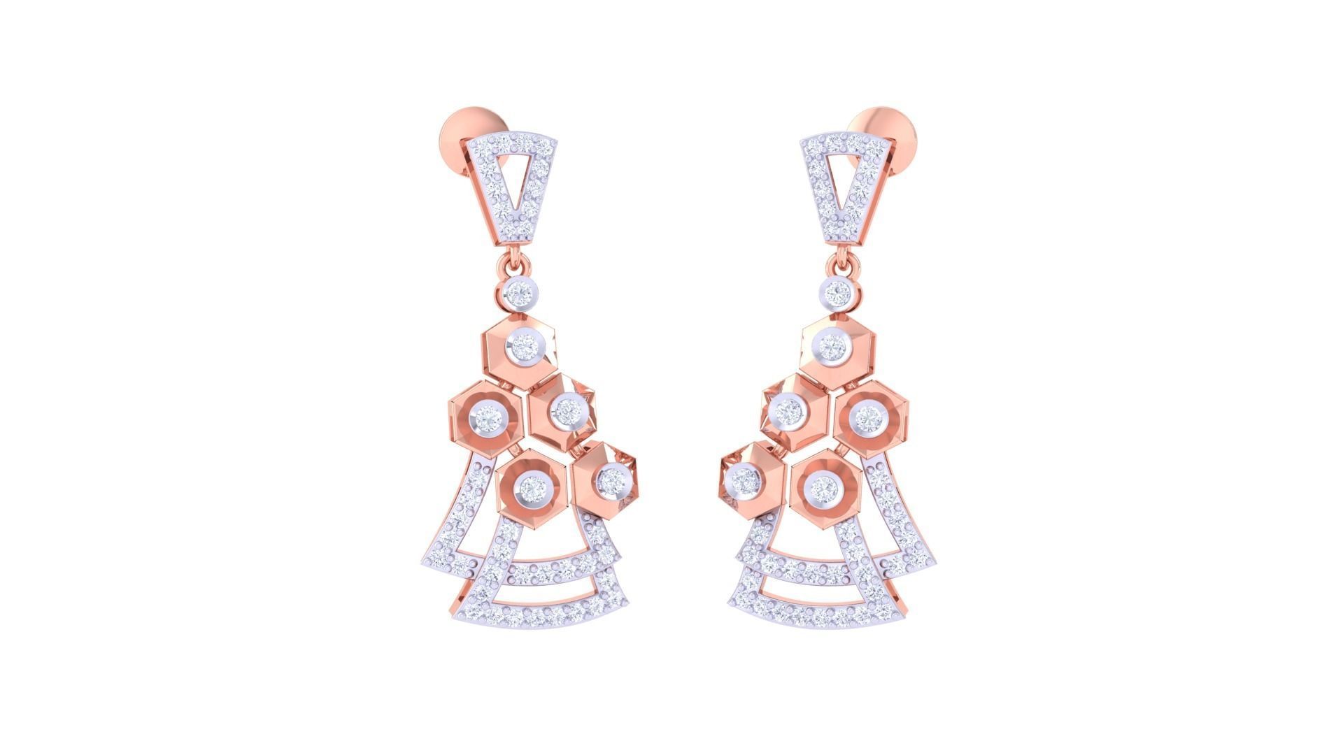 Ring Bangle Earring Pendant Set 3dm STL OBJ FBX Renders Details 3D print model_6