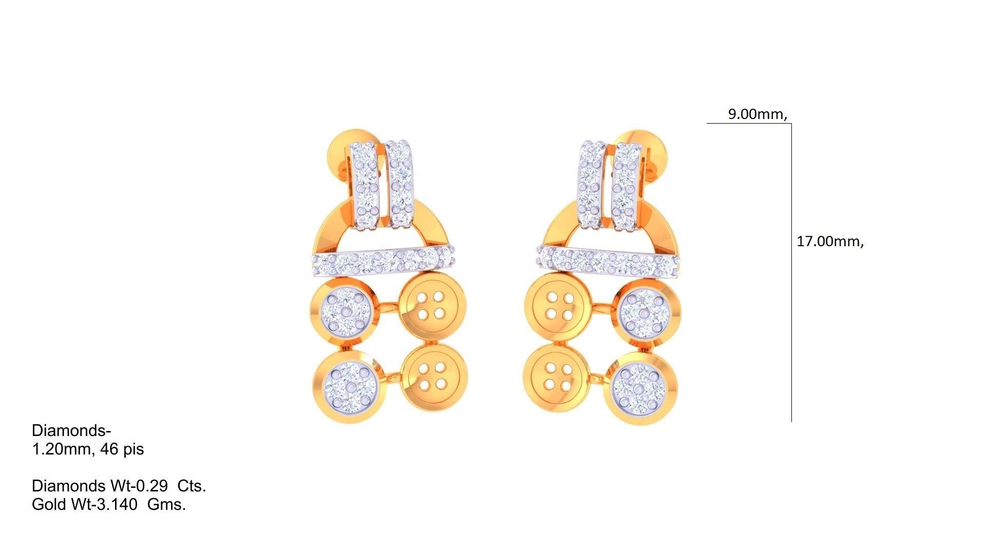 Ring Bangle Earring Pendant Set 3dm STL OBJ FBX Renders Details 3D print model_7