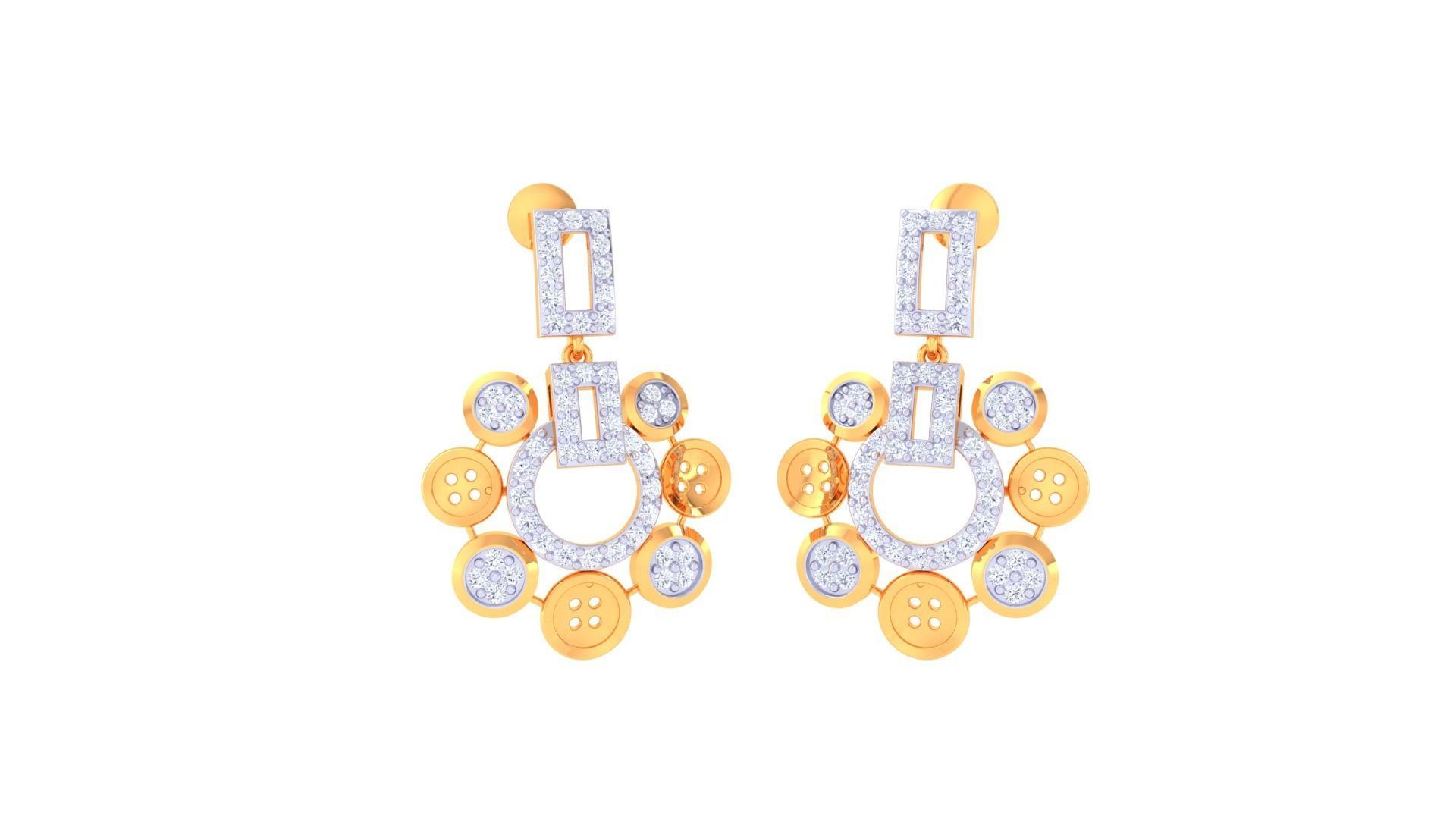 Ring Bangle Earring Pendant Set 3dm STL OBJ FBX Renders Details 3D print model_8