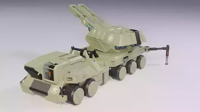 SciFi artillery LowPoly GameReady model