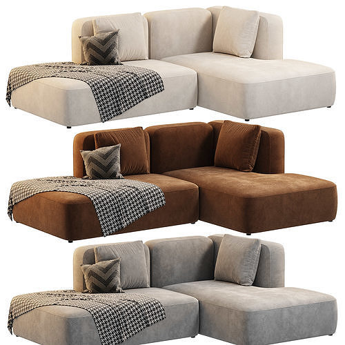 BASECAMP CHAISELOUNGE left Modular Sofa by makenordic 3 3D model