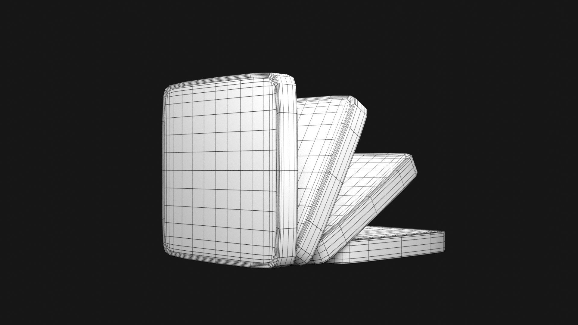Bread 3D Model slices Low-poly 3D model_5