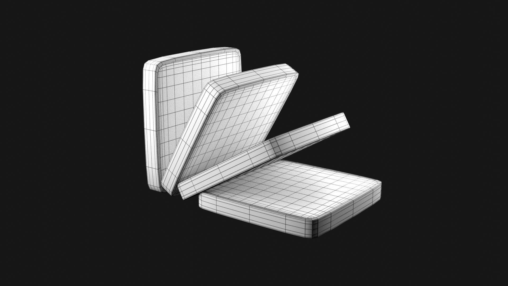 Bread 3D Model slices Low-poly 3D model_6