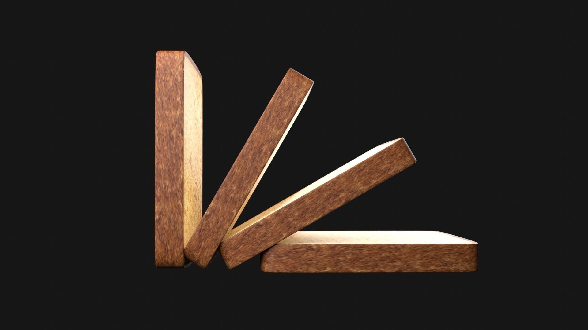 Bread 3D Model slices Low-poly 3D model_1