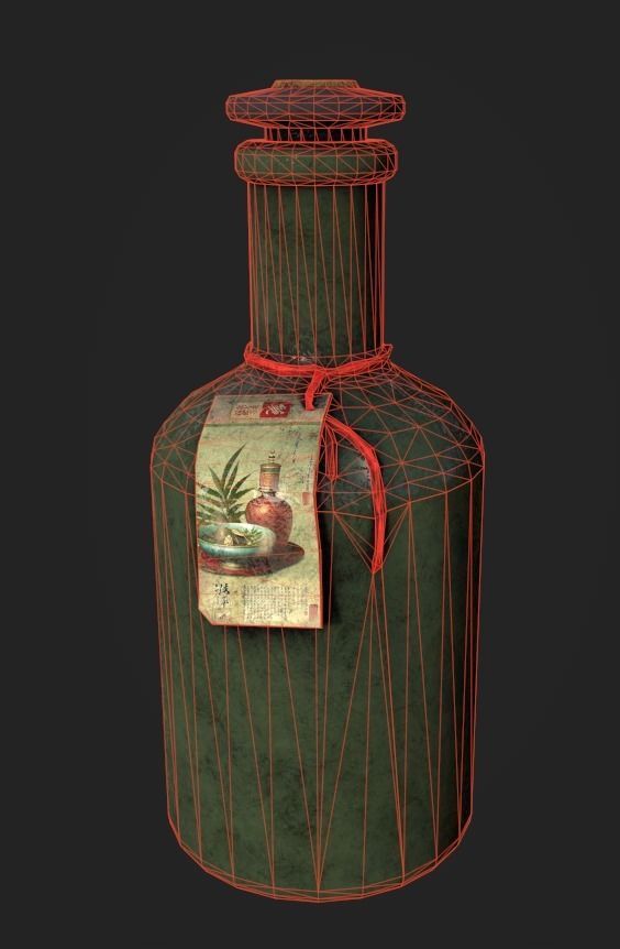 Chinese medicinal bottle 4K GameReady Low-poly 3D model_5