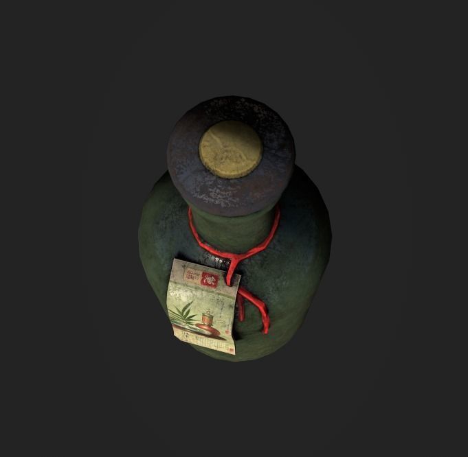Chinese medicinal bottle 4K GameReady Low-poly 3D model_2