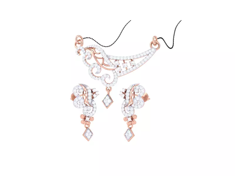 Earring Necklace Set 3dm STL OBJ FBX Renders Details 3D print model_0