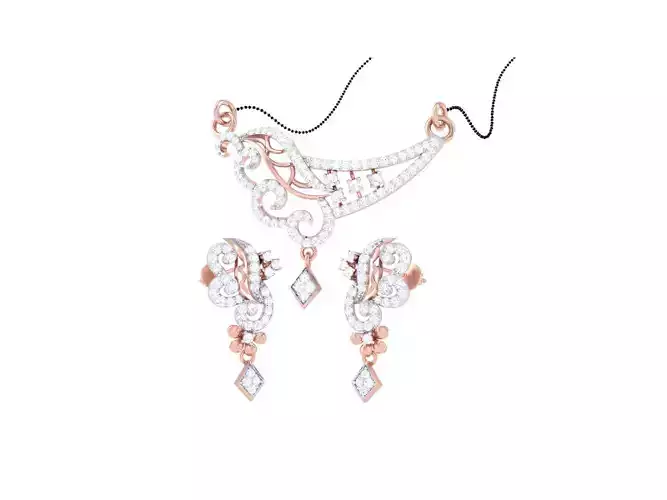 Earring Necklace Set 3dm STL OBJ FBX Renders Details