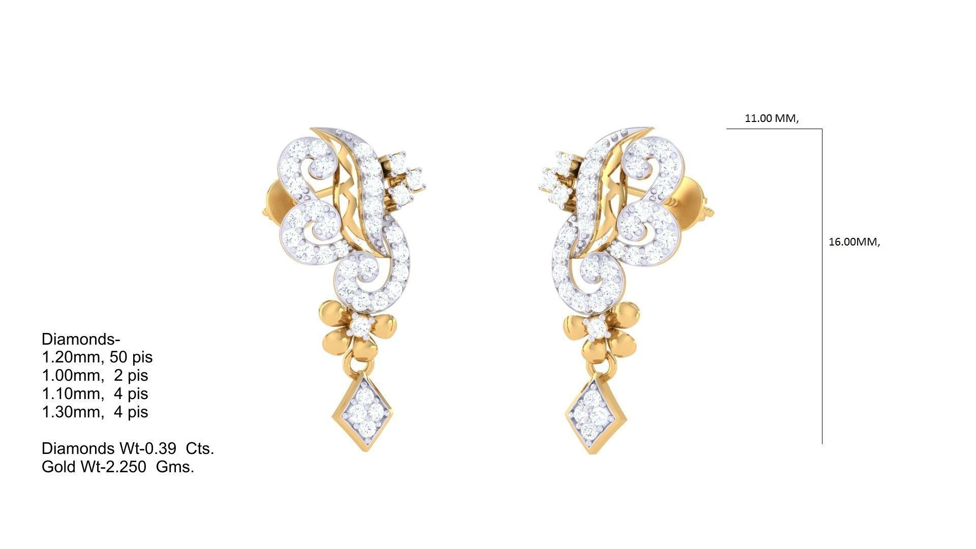 Earring Necklace Set 3dm STL OBJ FBX Renders Details 3D print model_1