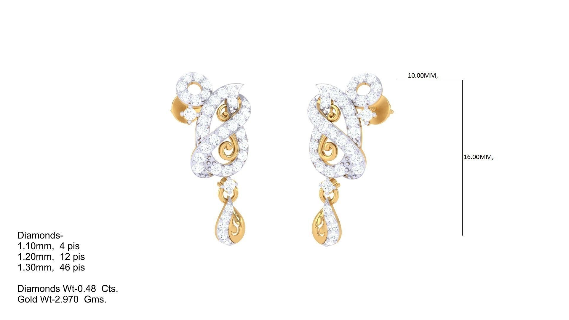 Earring Necklace Set 3dm STL OBJ FBX Renders Details 3D print model_2