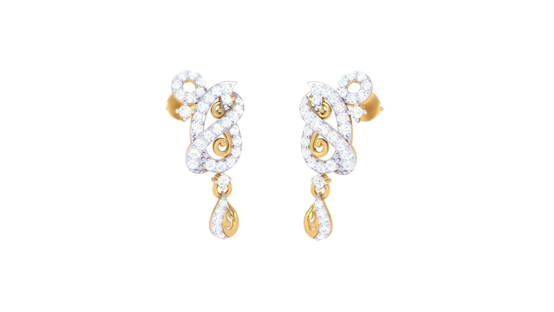 Earring Necklace Set 3dm STL OBJ FBX Renders Details 3D print model_3