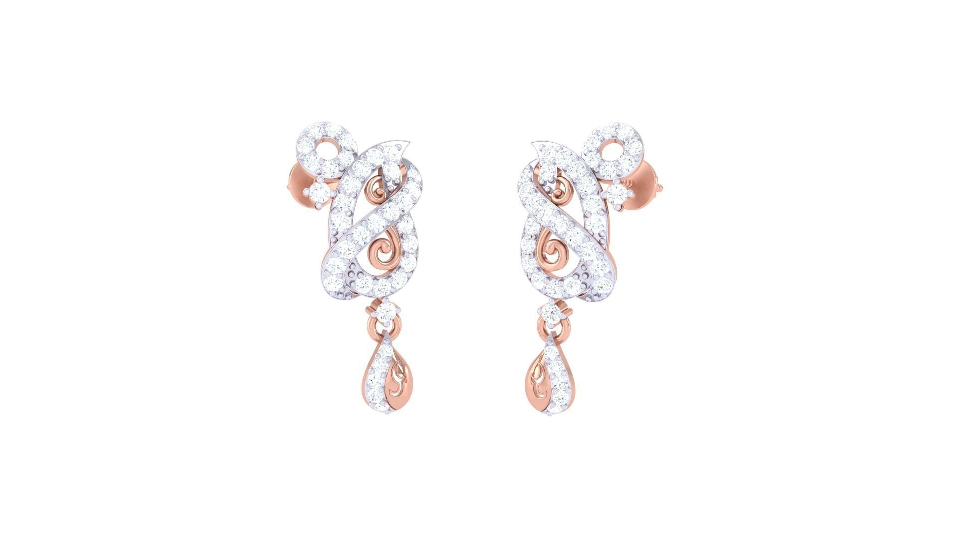 Earring Necklace Set 3dm STL OBJ FBX Renders Details 3D print model_1