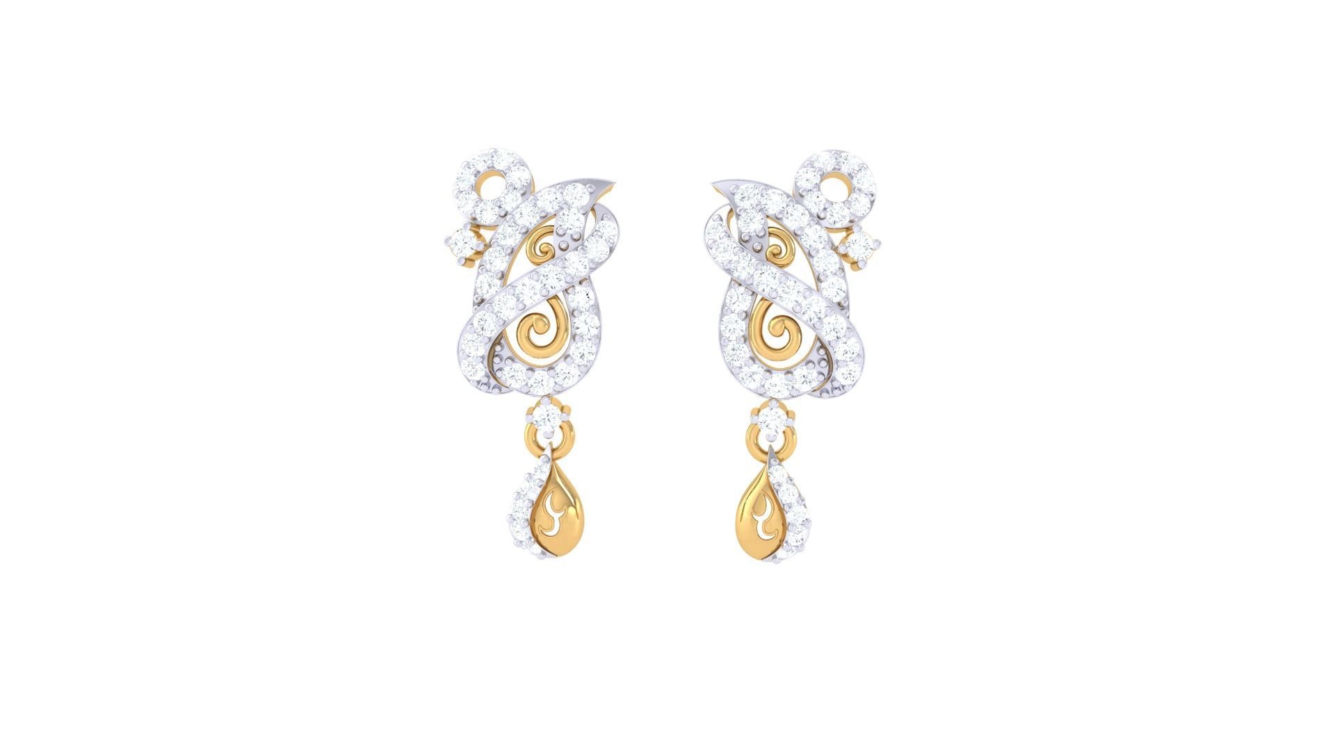 Earring Necklace Set 3dm STL OBJ FBX Renders Details 3D print model_4