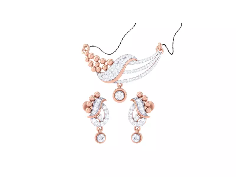 Earring Necklace Set 3dm STL OBJ FBX Renders Details 3D print model_0