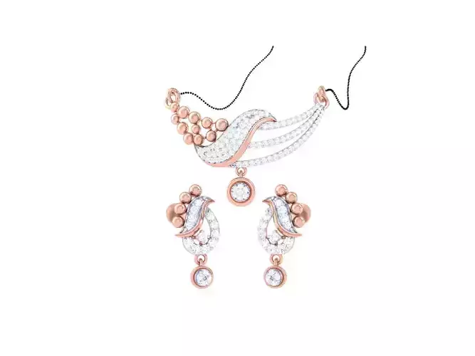 Earring Necklace Set 3dm STL OBJ FBX Renders Details