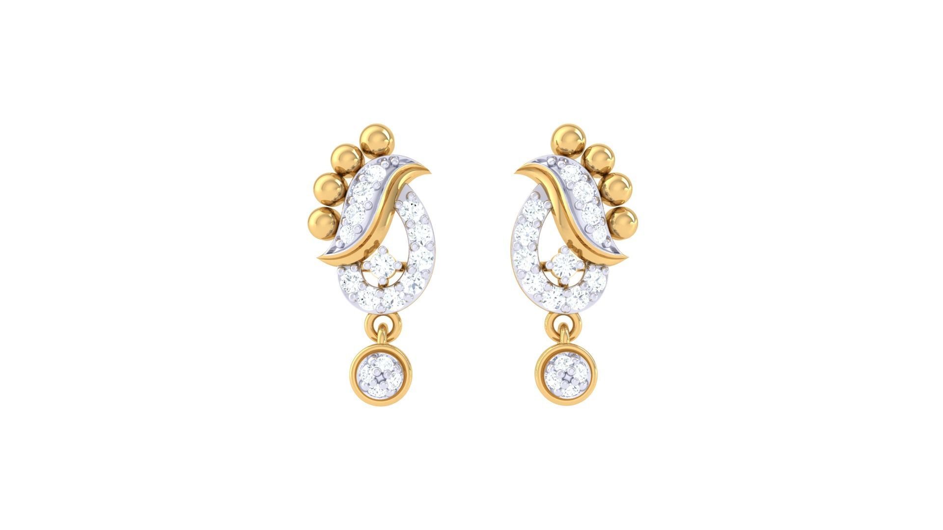 Earring Necklace Set 3dm STL OBJ FBX Renders Details 3D print model_5