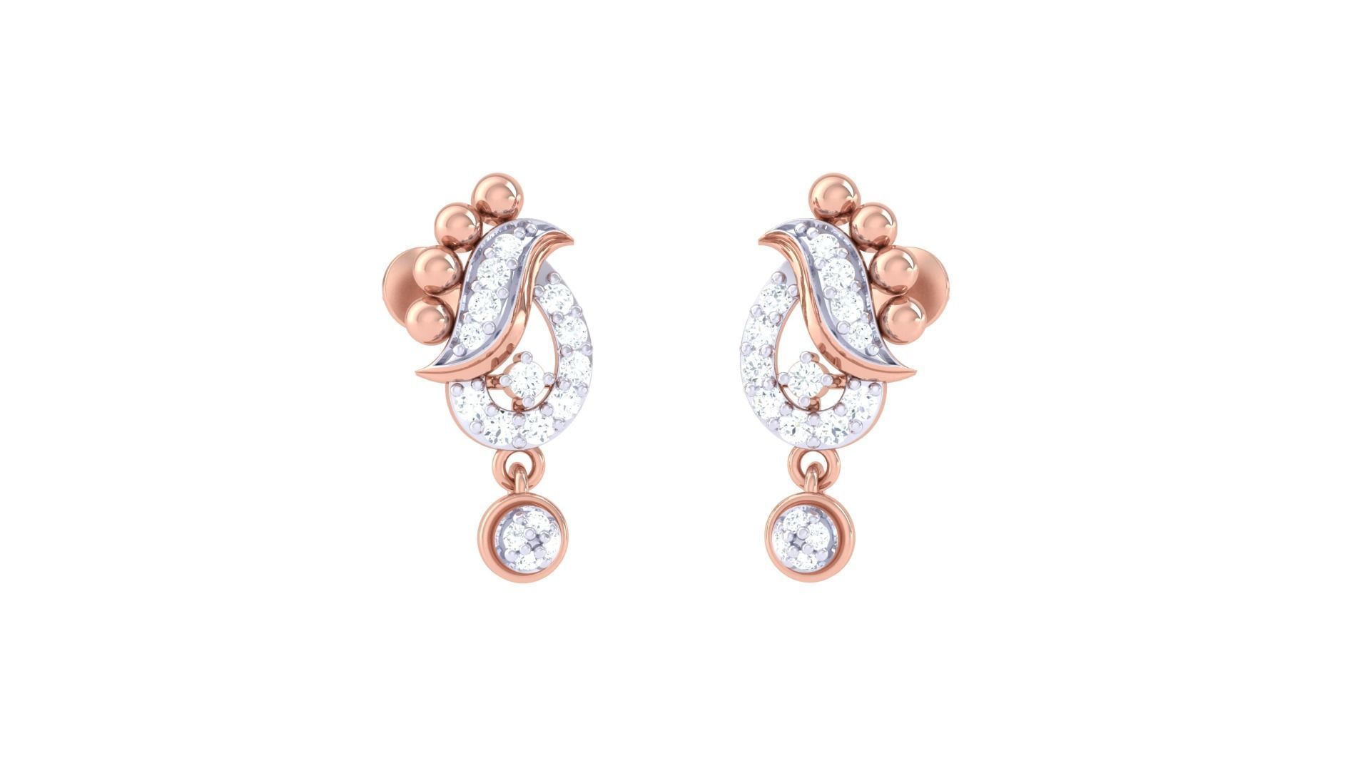 Earring Necklace Set 3dm STL OBJ FBX Renders Details 3D print model_3