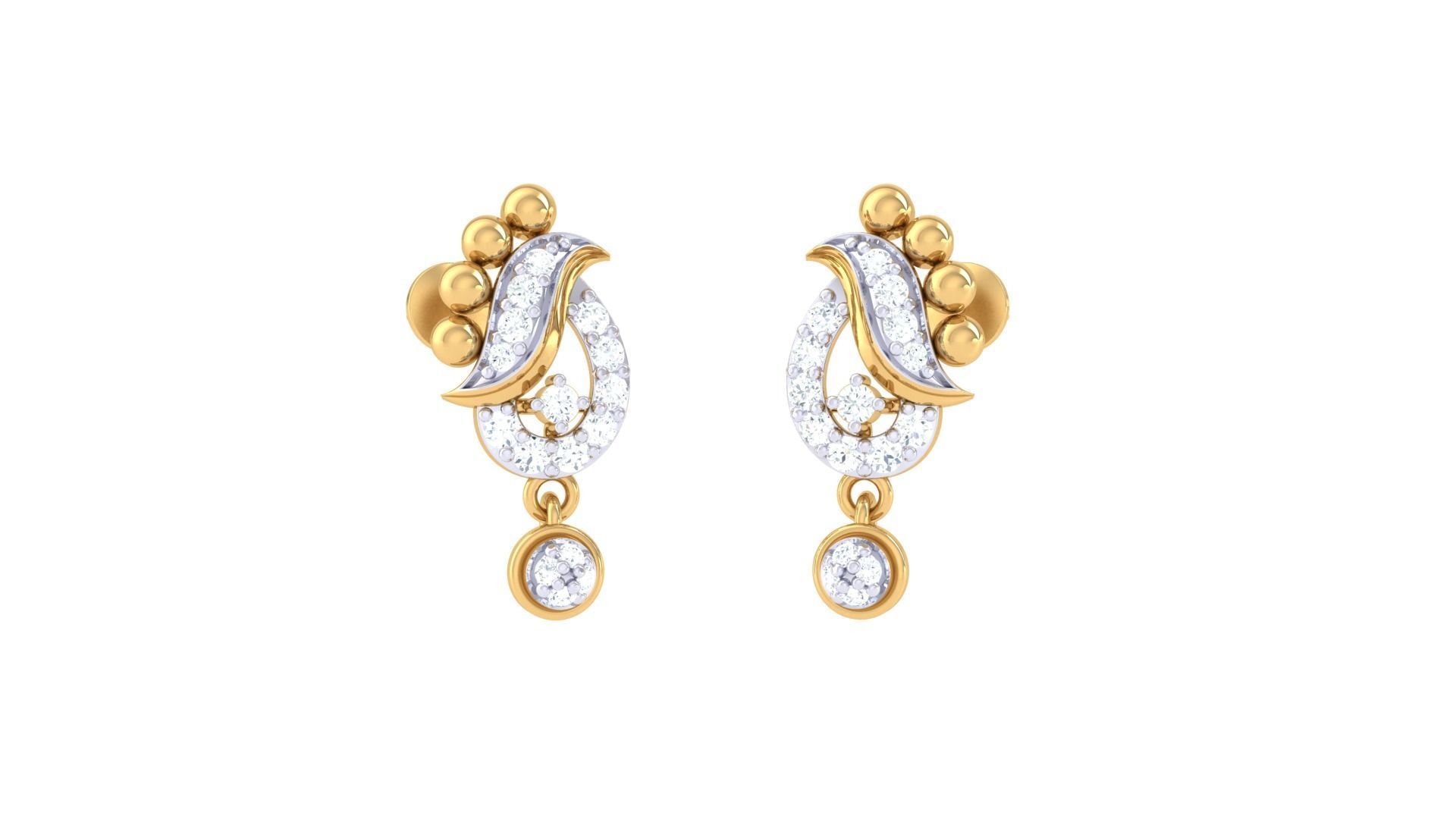 Earring Necklace Set 3dm STL OBJ FBX Renders Details 3D print model_4