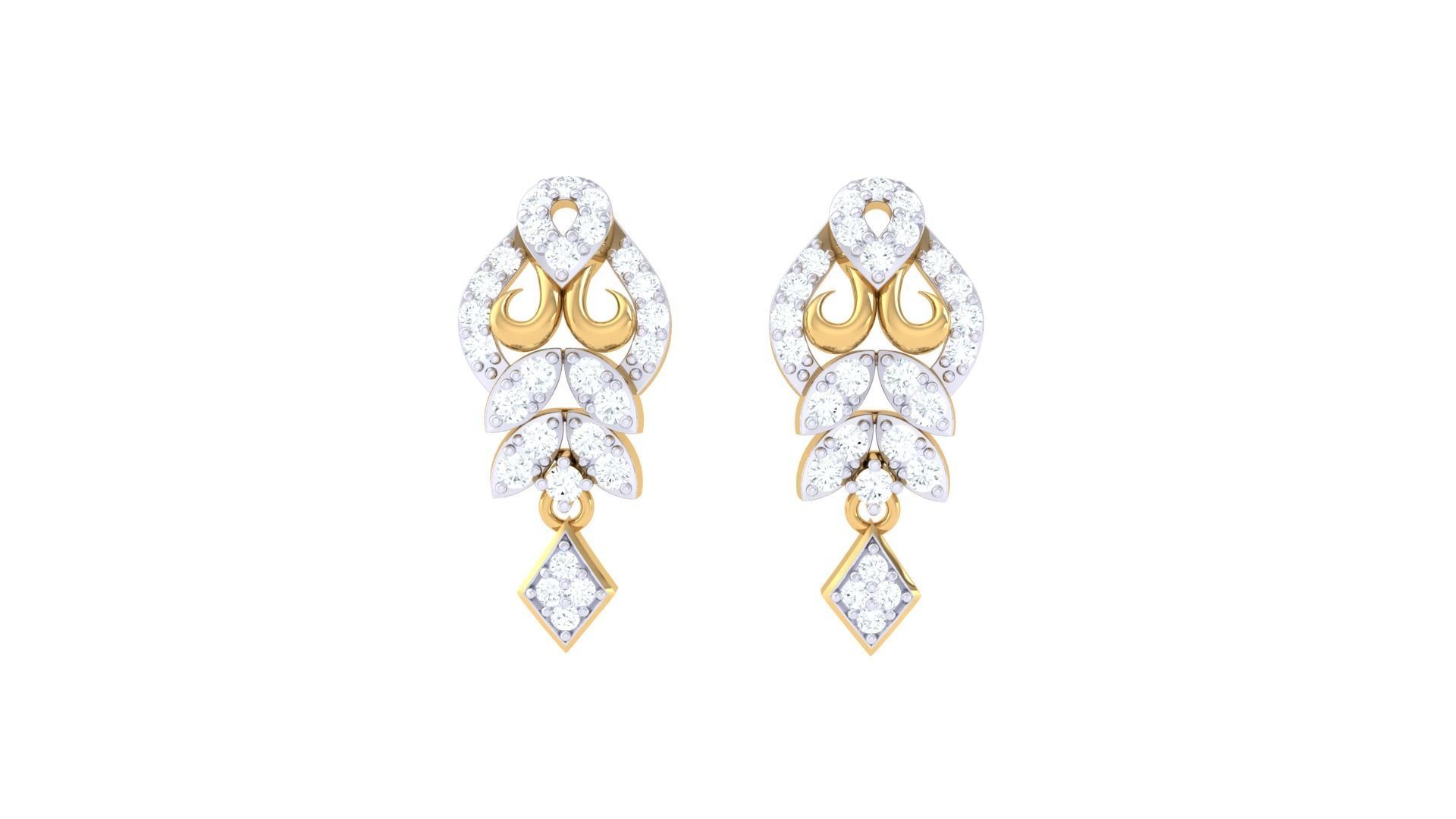 Earring Necklace Set 3dm STL OBJ FBX Renders Details 3D print model_4